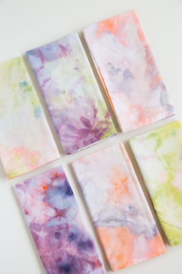 DIY Ice Dye Cloth Napkins - Alice and Lois Cloth Napkins